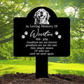Dog Potrait Memorial Grave Markers Outdoor, Personalized Dog Waterproof Tombstones for Graves Outdoor, Sympathetic Metal Grave Marker Dog with Name, Date and Picture for Loss of Dog