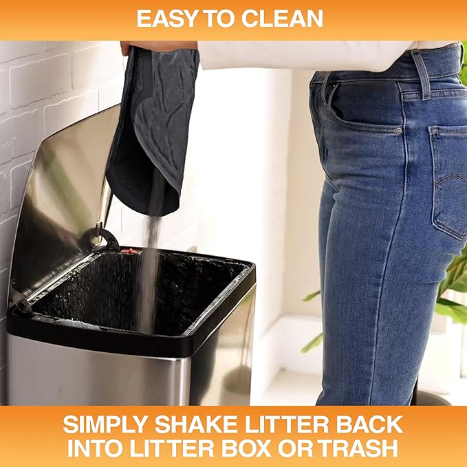 Neater Pets Neater Mat Cat Litter Mat, Thick & Durable Cat Mat for Litter Box, Trapper Pad Catches Mess to Protect Indoor Floors, Soft on Kitty Paws, Anti-Skid Grip Backing, Easy to Clean, Charcoal