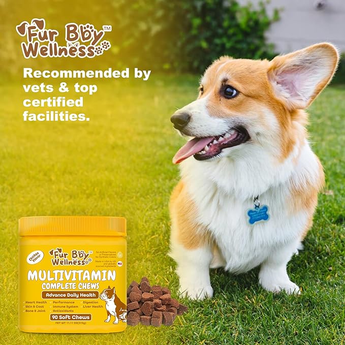 Maximum Support Daily Dog Multivitamin – Advanced Care Formula for Fast Relief of Hip & Joint, Skin & Coat, Immune & Allergy Health – Glucosamine, Chondroitin, Probiotics & Omega Fish Oil – 90 Chews