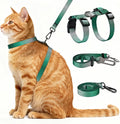 Cat Harness and Leash Set, 3-in-1 Escape Proof Adjustable, Comfortable Soft Lightweight, Safe, Easy to Wear, Walking Travel Kitten Harness for Small Medium Cats (Light Green)
