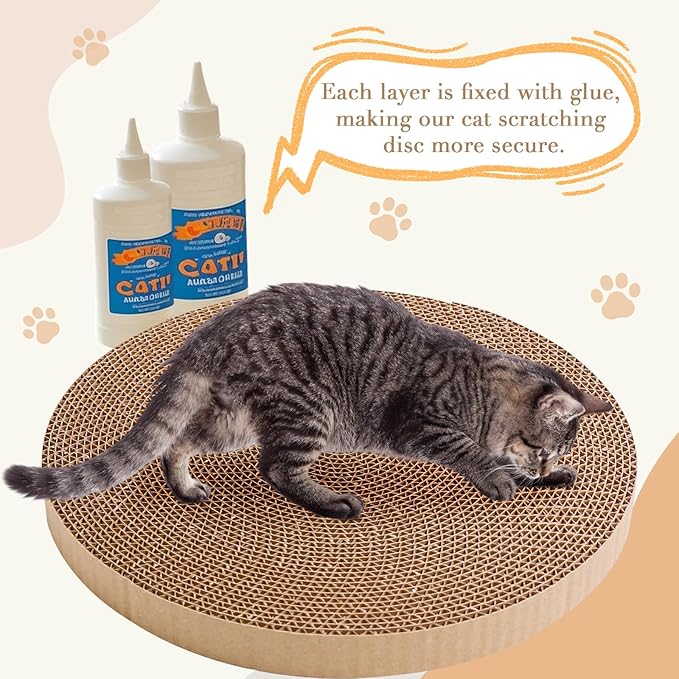 Round Cat Scratcher Replacement Pads -Circle Cat Scratcher Pad Cardboard Cat Scratchers Refill 10 inch Diameter 7/8 inch Thickness Pet Supplies, Relieves Stress, Supports Pet Behaviors, 1 Count