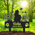 Personalized Pet Graves Marker Cat, Custom Waterproof Pet Headstone, Metal Memorial Plaques for Outdoor Graveyard, Cemetery Yard Decor, Cat Memorial Garden Stakes, Cat loss Sympathy Gift Color04