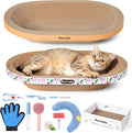 4PCS Cat Scratcher Bowl Set, Durable Cardboard Cat Scratcher Bed, Beginner-Friendly for Cats, No Shedding, Oval Lounger Design, Eco-Friendly & Long-Lasting