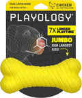 Playology Dog Toys | Dual Layer Bone Durable Chew Toy Bone for Dogs | Jumbo Chicken Scented Toy - Easy to Clean and Made from Non Toxic Materials