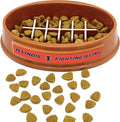 NCAA Super-Bowl - Illinois Fighting Illini Slow Feeder Dog Bowl. Football Design Slow Feeding Cat Bowl for Healthy Digestion. Non-Slip Pet Bowl for Large & Small Dogs & Cats