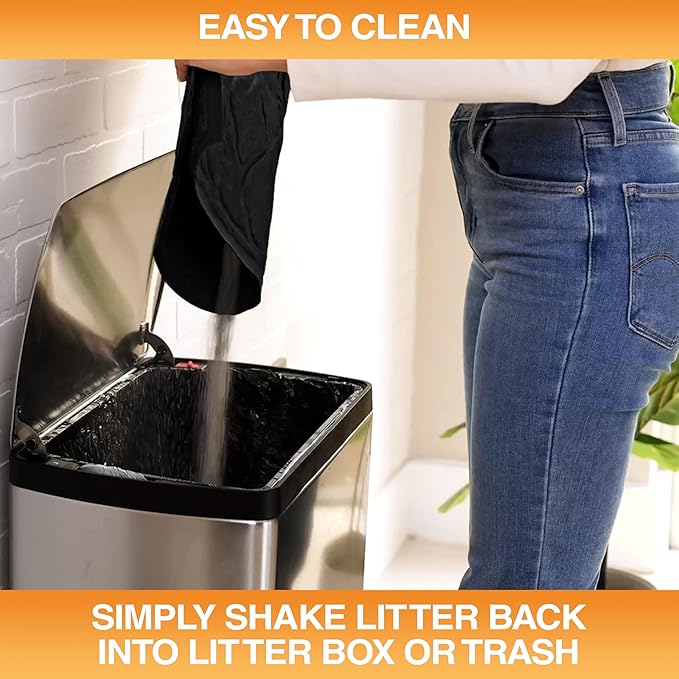 Neater Pets Neater Mat Cat Litter Mat, Thick & Durable Cat Mat for Litter Box, Trapper Pad Catches Mess to Protect Indoor Floors, Soft on Kitty Paws, Anti-Skid Grip Backing, Easy to Clean, Black