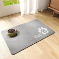 Dog Cat Feeding Mat-Absorbent Pet Bowl Mat for Food and Water, Quick Dry Water Dispenser Mat for Floors with Waterproof Rubber Backing, Puppy Cat Placemat Mats for Messy Drinkers,12"x20",Grey