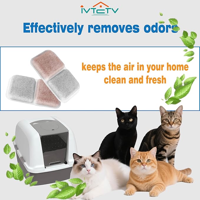 16 Pack Filter Replacement Compatible with Catit Airsift Jumbo/Regular/Smartsift Box, Dual Action Filter to Keep Catit Litter Box Fresh Smell，Cat Litter Box Filters Pads Replacement