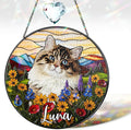 Personalized Pet Portrait Stained Glass Window Hanging, Sympathy Decoration Suncatcher for Loss of Dog & Cat Bereavement Gift from Photo, Memorial Keepsake for Dog Lover, Cat Mom Gift for Women