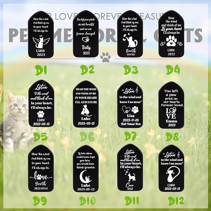 Personalized Cat Memorial Wind Chime, Custom Pet Name Birthday, Loss of Cat Sympathy Reminder Gifts, Customized Thoughtful Sweet Keepsake, Bereavement Gift for Pet Passing Away Funeral