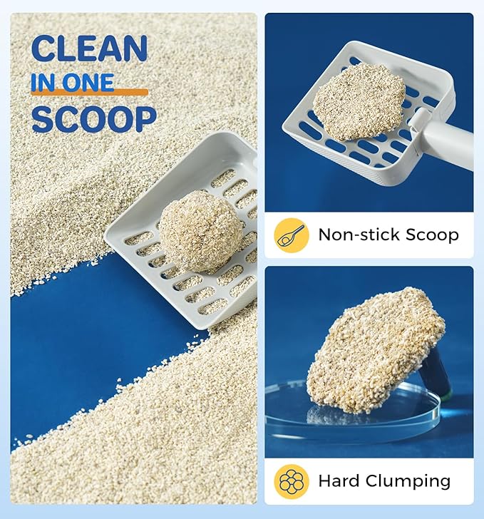 Cat Litter Clumping Mixed Cassava Cat Litter Clumping Tapioca Litter with Odor Control, Dust-Free, Unscented Natural Litter Sodium-Based for Kittens, 36 Ib