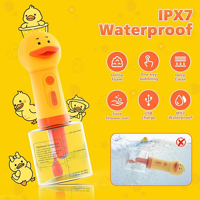 Homrich Electric Dog Soap Dispenser, Automatic Dog Cleaning Foam Machine, Dog Shampoo Sprayer with Brush for Dog and Cat Bathing, Shampoo Foamer for Pet Bathing, Bathroom, Kitchen Sink