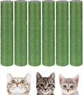 BNOSDM 6 Pack M8 15”x2.75” Cat Tree Scratching Post Replacement Parts for Indoor Cats Tower Rope Scratch Poles Refill Sisal Pole Part for Refurbishment Accessories Spare Green