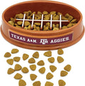 NCAA Super-Bowl - Texas A&M Slow Feeder Dog Bowl. Football Design Slow Feeding Cat Bowl for Healthy Digestion. Non-Slip Pet Bowl for Large & Small Dogs & Cats