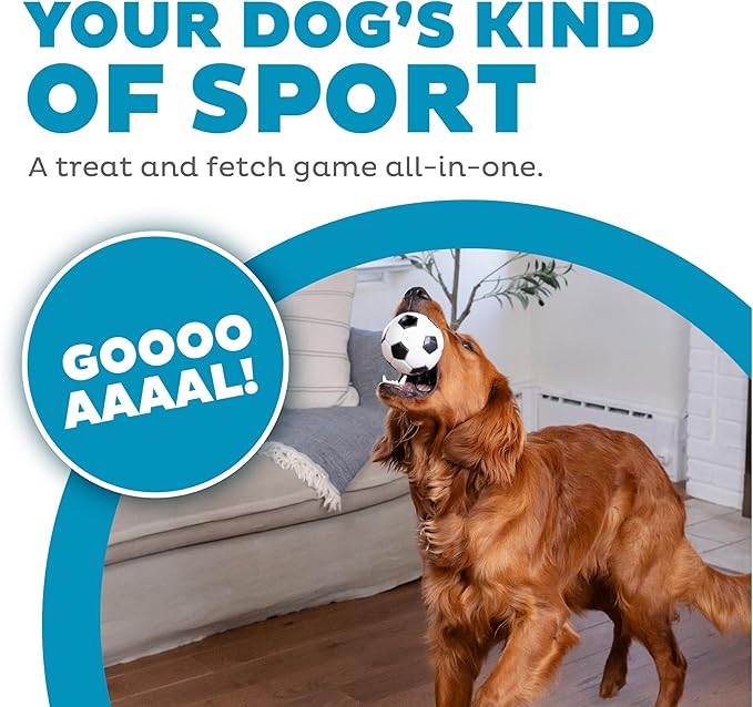 Outward Hound by Planet Dog Soccer Ball, Durable Treat-Dispensing Dog Ball, Interactive Fetch Toy, Orbee-Tuff, Mint Scented, BPA-Free, for Indoor & Outdoor Play, White