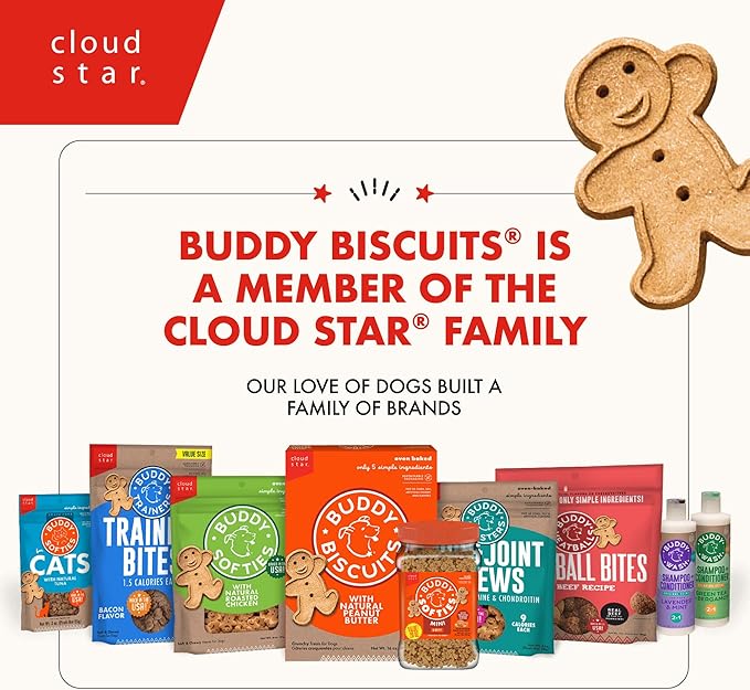 Buddy Biscuits 8 oz Box of Teeny Crunchy Dog Treats Made with Natural Peanut Butter,(Pack of 2)