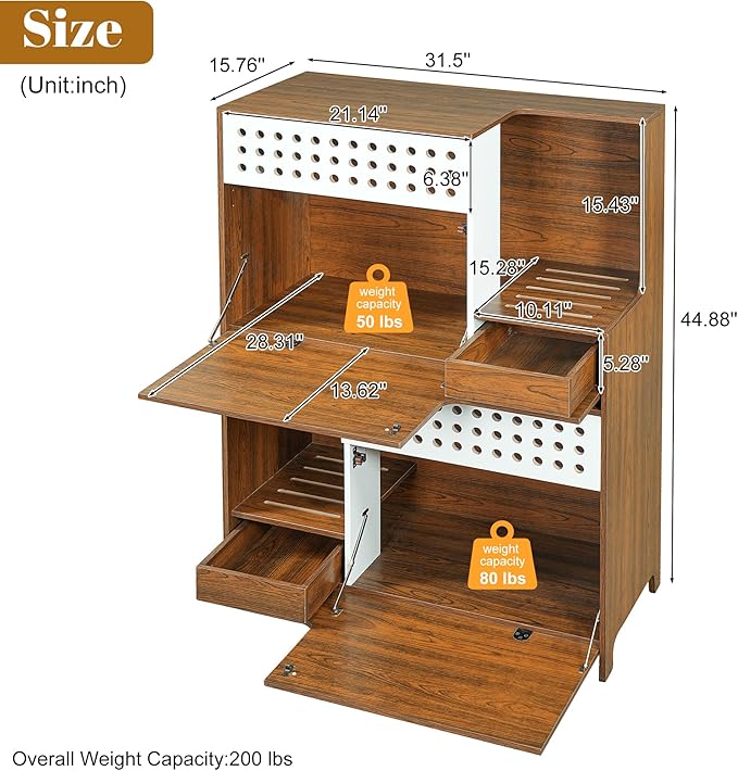 Modern 2 in 1 Side Table Cat Furniture, Cat Litter Box Enclosure, Cat House with Storage, for 2 Small-Medium Sized Cats - Brown