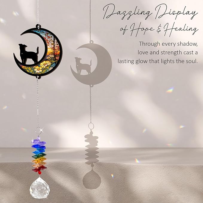 Pet Memorial Suncatcher - Pets Loss Gift - Dog Paw Suncatchers - Sympathy Paw Print Keepsake - Birthday Christmas Mother's Day for Mom Dad - Unique Gifts for Dogs Lovers