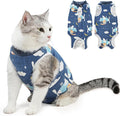 SlowTon Cat Recovery Suit - Cat Onesie for Cats After Surgery Female Male, Kitten Clothes Cats Surgical Spay Suit Abdominal Wounds, E-Collar Alternative Bodysuit Shirt Anti-Licking (Navy, M)