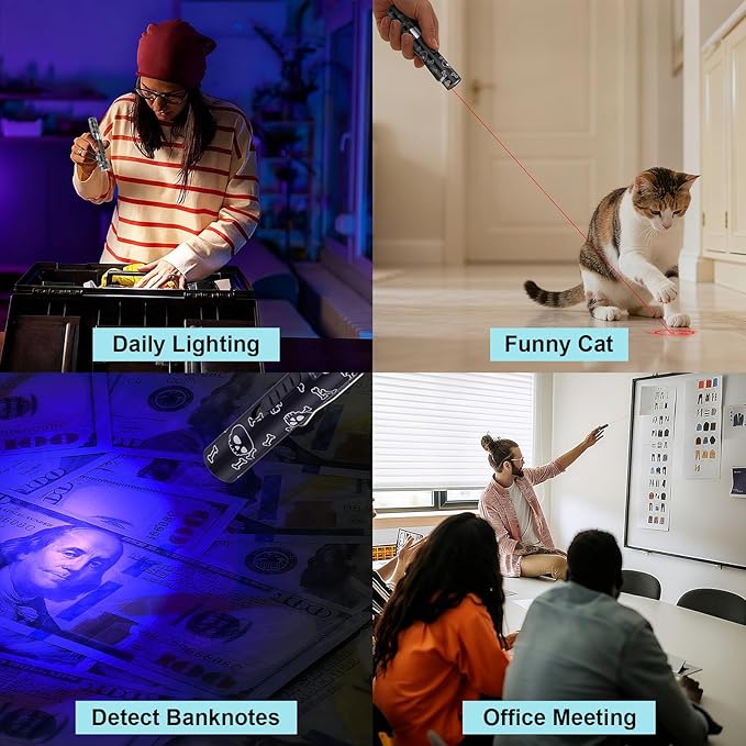 Waputne Cat Toy for Indoor Cats, Battery Level Display Screen, USB Rechargeable Kitten Toys with 7 Adjustable Patterns, Interactive Chase Toys for Indoor Cats & Dogs, Training & Exercise Fun（1 pcs）