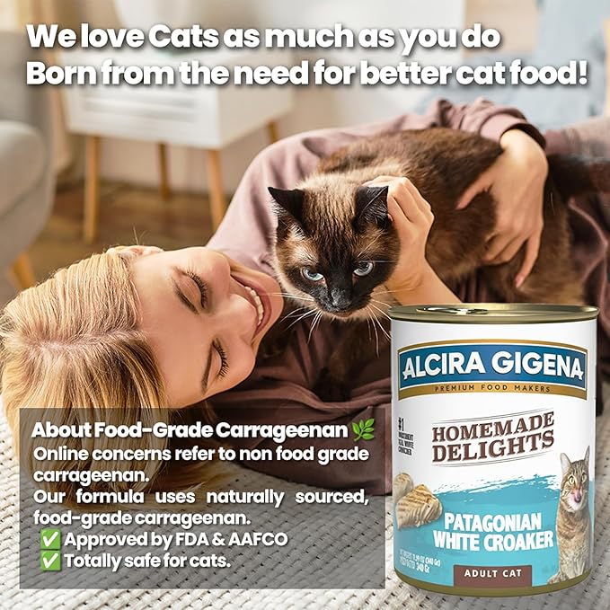 Wet Cat Food for Adult Cats, Patagonian White Croaker Recipe, High Protein Grain Free Canned Cat Food, Natural Balanced Nutrition, 11.99 oz Cans (Pack of 12)