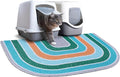 Unicorn Catcher Cat Litter Mat Quality Litter Box Mat Large Non-Slip Cat Litter Mat Litter Trapping Mat Soft Kitty Litter Mat Compatible Two Litter Boxes Cat Products Easy to Clean,Green,L