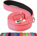 Joytale Dog Leash, 6 FT Double-Sided Reflective, Padded Handle Nylon Heavy Duty Leashes for Medium & Large Dogs Walking, Neon Pink