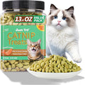 Just Try 13.4 OZ Crunchy Cat Treats Catnip Treats for Cats with Digestive Support, Natural Ingredients Kitten Treats with Real Salmon, Healthy Feline Snacks Training Biscuits Dental Care