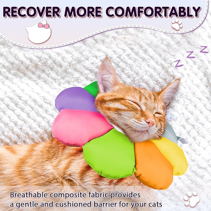 ANWA Cat Cone Collar Soft, Waterproof Cat Recovery Collar, Adjustable Soft Cone for Cats After Surgery