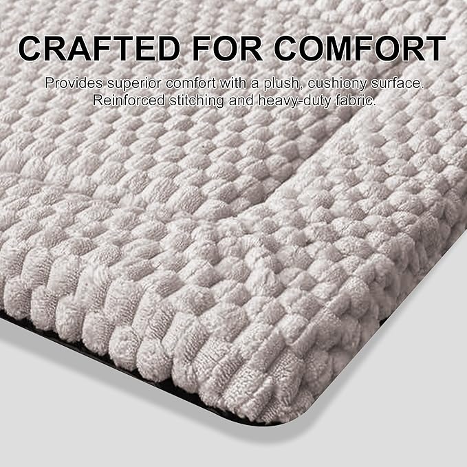 Dog Bed Mat,Reversible & Ultra Soft Kennel Pad-Machine Washable Pet Bed for Dogs & Cats-All-Weather Crate Liner for Crates,Carriers & Travel (Light Gray, 18" L x 14" W x 1.5" Th)