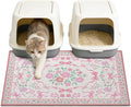 Unicorn Catcher Cat Litter Mat Non-Slip Bottom Litter Box Mat Urine-Proof Soft Litter Mat for Cats Waterproof Pads Protects Floors Cat Mat for Litter Box