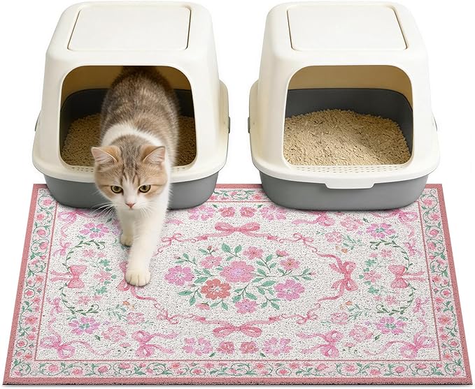 Unicorn Catcher Cat Litter Mat Non-Slip Bottom Litter Box Mat Urine-Proof Soft Litter Mat for Cats Waterproof Pads Protects Floors Cat Mat for Litter Box