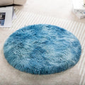 Round Plush Pet Mat Thin Style Pad Mat for Cats, Small Dogs, Rabbits, Guinea Pigs, Washable Soft Sofa mat, for Crate Cat Tree Tower Window Perch (Blue, Medium (19.7inch) - 1pcs)