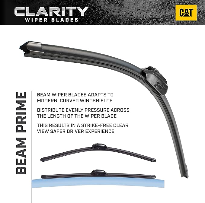 CAT Clarity Wiper Blades (2-Pack), Premium Performance Direct OEM Replacement, Universal Fit Front Windshield Wiper Blades, Durable Streak-Free Spotless Silent Easy Installation - 20" + 20"