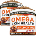 STRELLALAB Omega 3 for Dogs - (360Ct) Fish Oil Treats - Allergy & Itch Relief Skin & Coat Supplement - Dry Itchy Skin, Anti Shedding & Hot Spots Treatment - Pet Salmon Oil Chews - Chicken Flavor