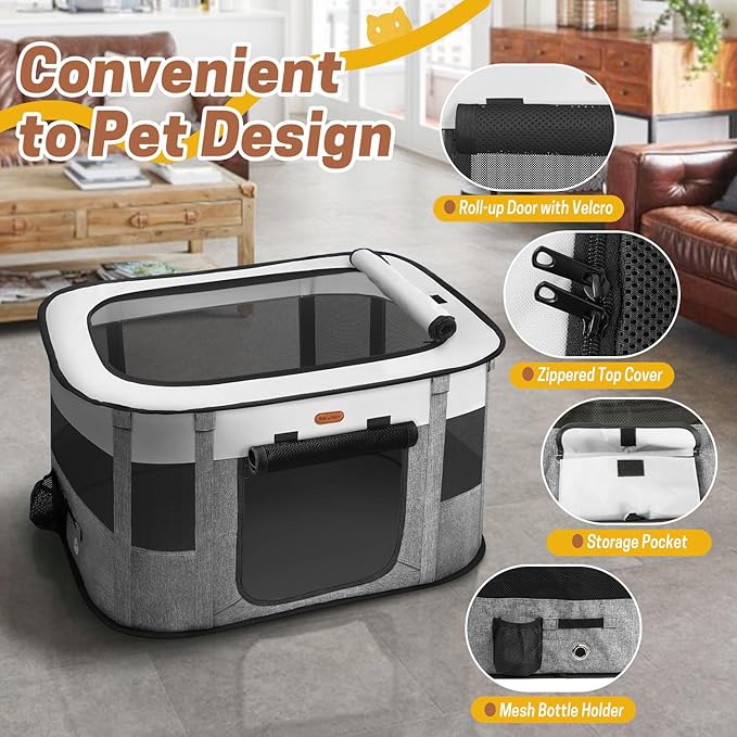 Foldable Pet Playpen - Cat & Puppy Playpen, Travel Dog Crate with Carrying Case, Cat Tent Dog Pen for Outdoor Camping Use
