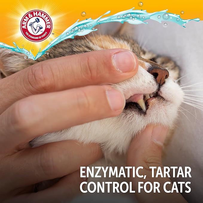 Arm & Hammer Complete Care Cat Dental Kit, Tuna Flavor Enzymatic Cat Toothpaste, Dual-Head Toothbrush & Finger Brush, Baking Soda + Calcium, Fluoride-Free Formula, 2.5 oz