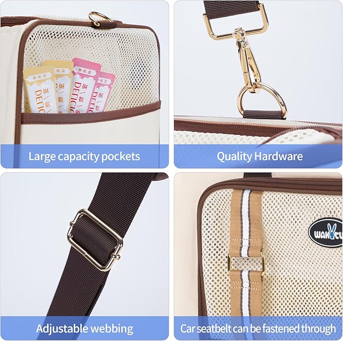 Expandable Pet Carrier for Cats & Dogs, Airline Approved Cat Carrier, Large Travel Bag with with Extra Large Foldable mat