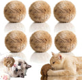 Rabbit Fur Ball Cat Toy, Rabbit Fur Balls for Cats, Furry Catnip Toy Ball Soft, Washable & Fun to Chase, for Bunny Kicks & Chase Games, for Indoor Exercise & Bonding (6PCS)
