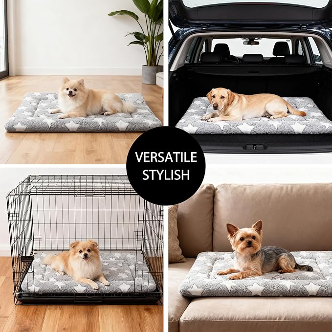 Dog Bed Mat, Reversible Crate Pads for Small/Medium/Large Dogs & Cats Sleeping, Portable & Soft, Dog Beds Crate Pad M(30"*20"*1.5")