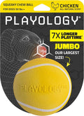Playology Dog Toys | Squeaky Chew Ball - Bouncy Durable Floating Fetch Ball for Dogs | Jumbo Chicken Scented Toy - Easy to Clean and Made from Non Toxic Materials