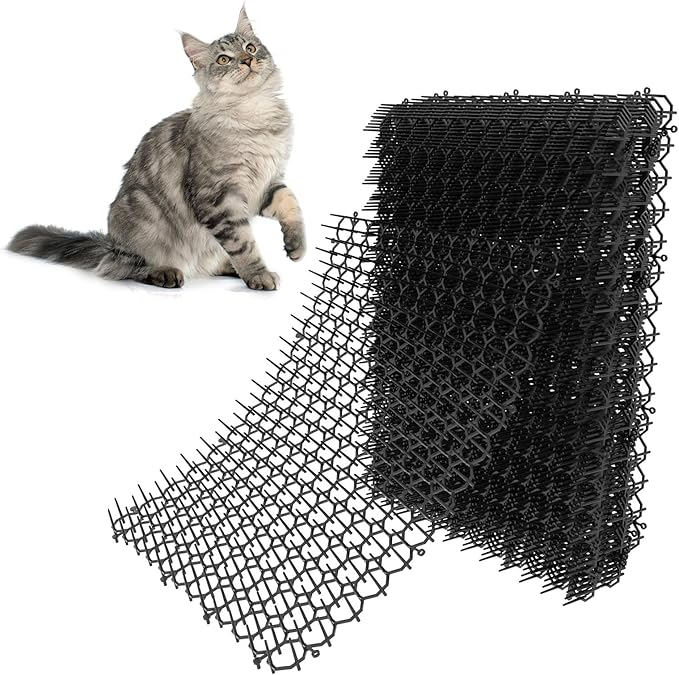 Hmyomina 16 x 13 Inch Cat Scat Mat with Spikes Outdoor/Indoor, Cat Deterrent Mat(16 Pack)