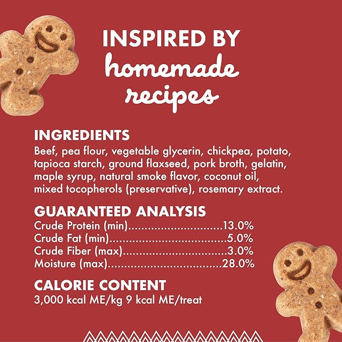 Buddy Biscuit Softies 5 oz Pouch, Grain-Free Soft & Chewy, Natural Grilled Beef Flavor Dog Treats, Oven Baked in the USA