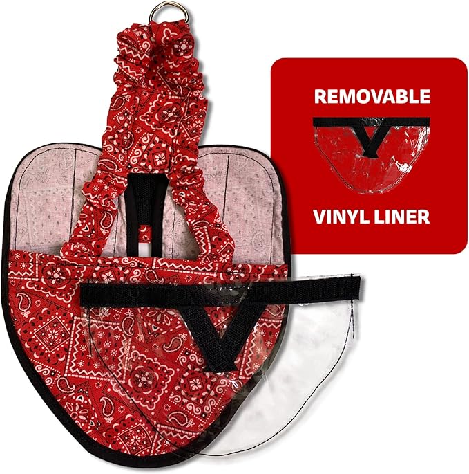 Hen Holster Wrap-Around Duck Diaper with Removable Liner and Fixed Tab - Durable, Secure Fit, Easy-to-Wear - US-Made Runner Duck Diapers - Essential Duck Supplies for Real Ducks - Red Bandana