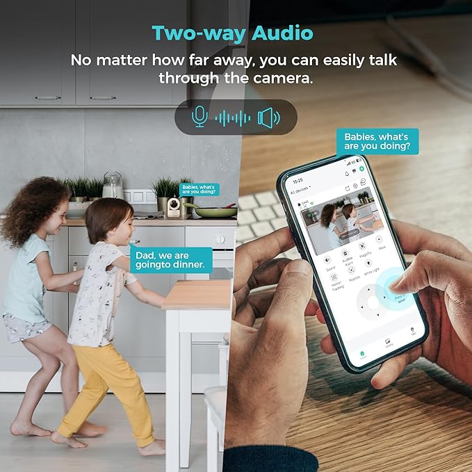 Vicohome 2K Indoor Camera, Plug-in, AI Tracking, Home Security, Pet/Baby Monitor, 360° View Pan/Tilt, Two Way Audio, Night Vision, Easy to Setup, Wi-Fi, Audible Alarm, 180 Days Exchange Policy