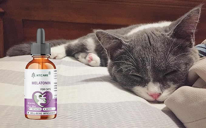 Melatonin for Cats, Natural Sleep Aid, 60 Servings, 2 fl. oz.