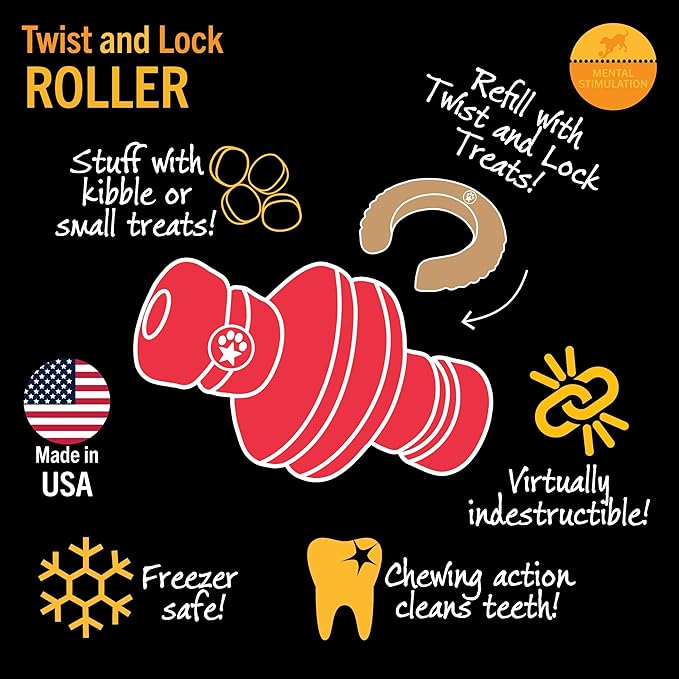 Starmark Twist and Lock Roller Interactive Dog Toy