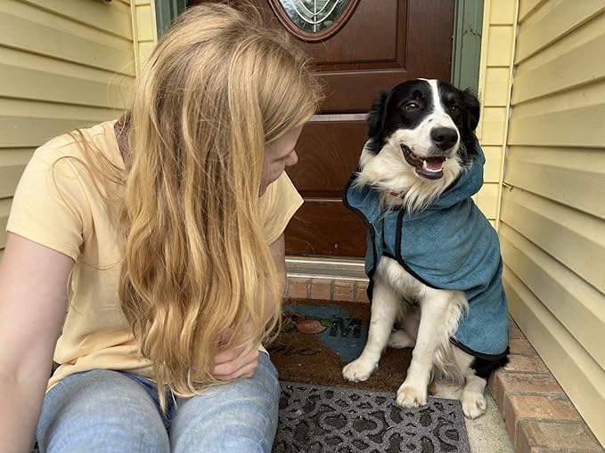 Avont Dog Bathrobe - Super Absorbent Pet Drying Towel Bath Robes After Bath Shower Swim Wet Walk for Puppies -Blue(3XL)