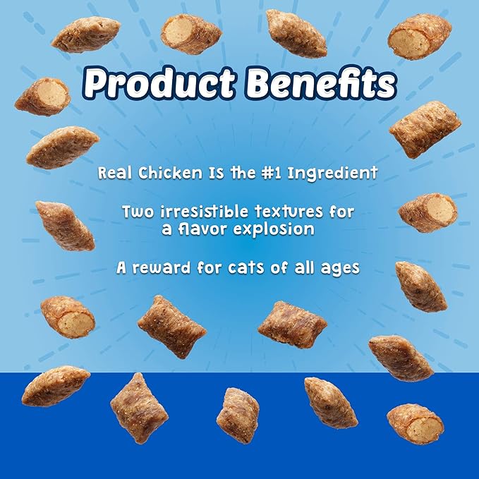 Blue Buffalo Crunchy Cat Treats, Chicken | Bursts | 5-oz Bag | Pack of 4