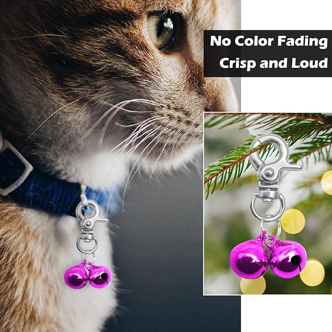 EXPAWLORER Pet Bells for Dog Cat Collar Charm - 2 Pack Cat Collar Accessories Bells Loud, Pet Jingle Ornament Training Pendant Neck Decoration, Tracker for Saving Birds, Purple